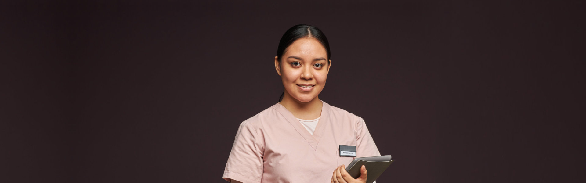 Caregiver smiling