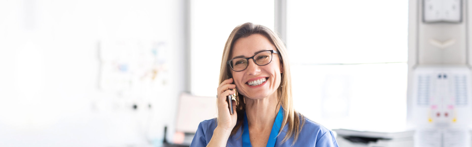 Caregiver using phone